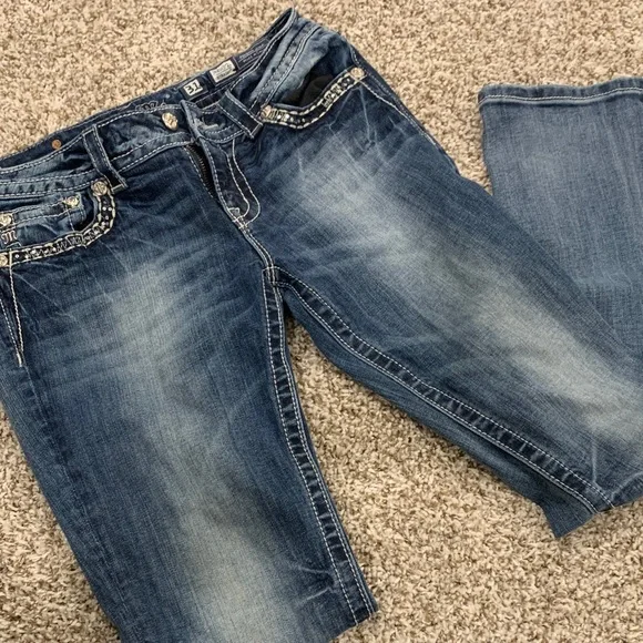 Miss Me Women's Blue Embellished Jeans - Picture 3 of 5